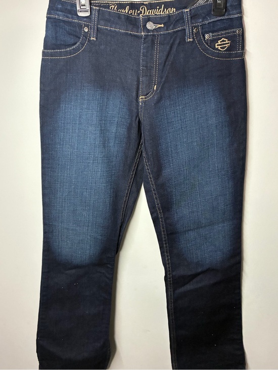 Harley-Davidson Denim - Harley-Davidson Women's Dark Blue Bootcut Jeans with Contrast Stitching
